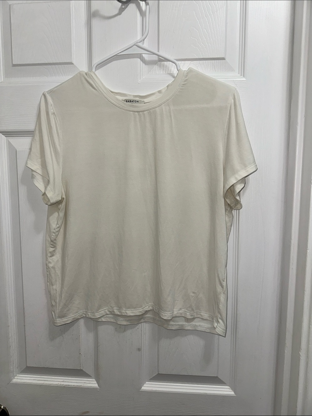 Babaton Ivory Short Sleeve Crewneck Tee